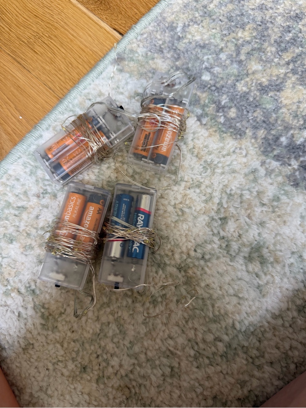4- Battery-Powered LED String Lights with Clear Battery Pack -batteries not incl